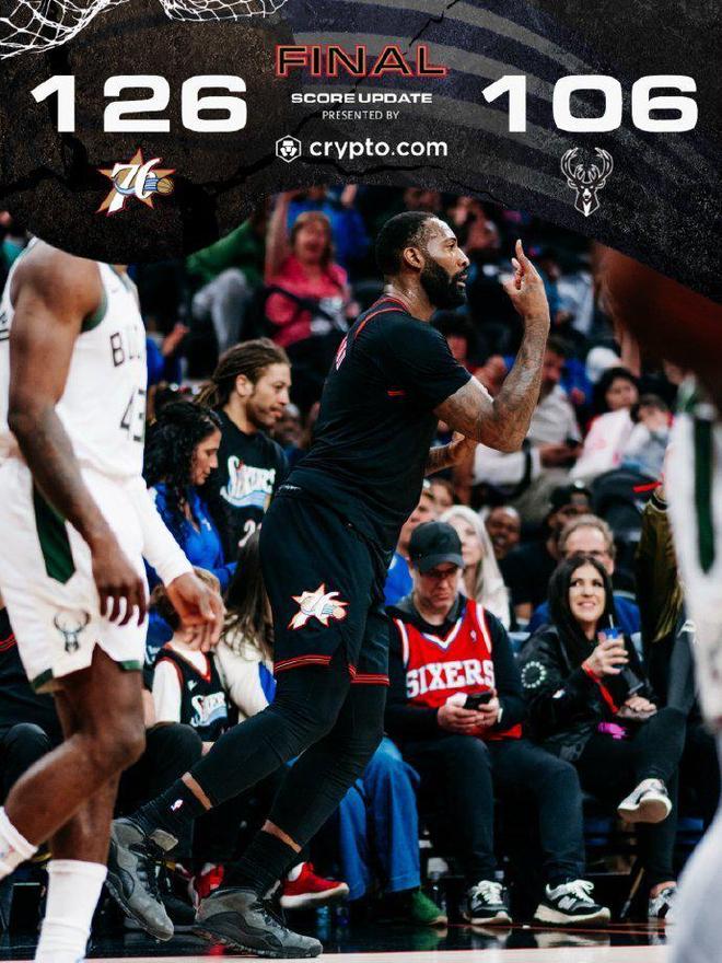 76人狂胜雄鹿28分迎战附加赛 马克西格莱姆斯双星